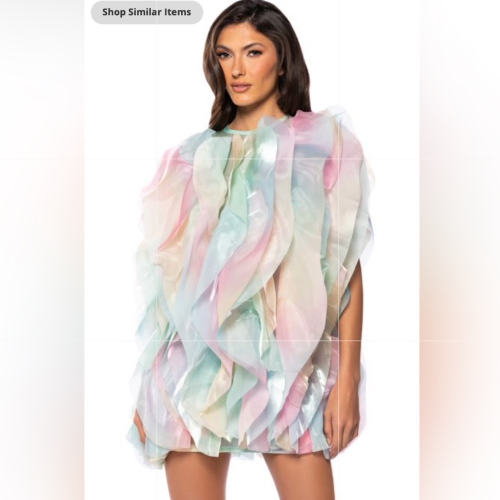 Whimsical Pastel Multi Color Mini Dress